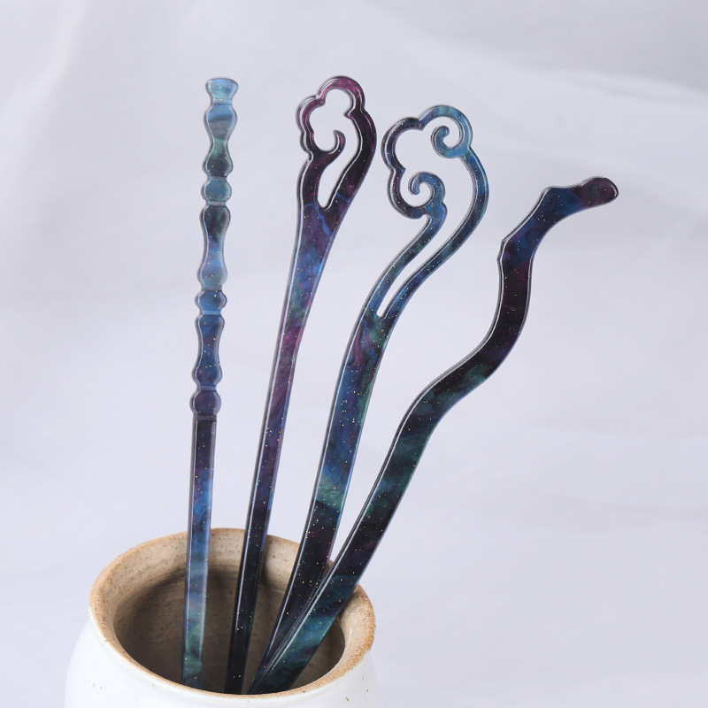 Starry Sky Acetic Acid Hairpin Simple Modern Hairpin Antique Hairpin Daily Hair Coat Cheongsam Accessories Hanfu Headwear Starry Sky Acetic Acid Hairpin Simple Modern Hairpin Antique Hairpin Daily Hair Coat Cheongsam Accessories Hanfu Headwear