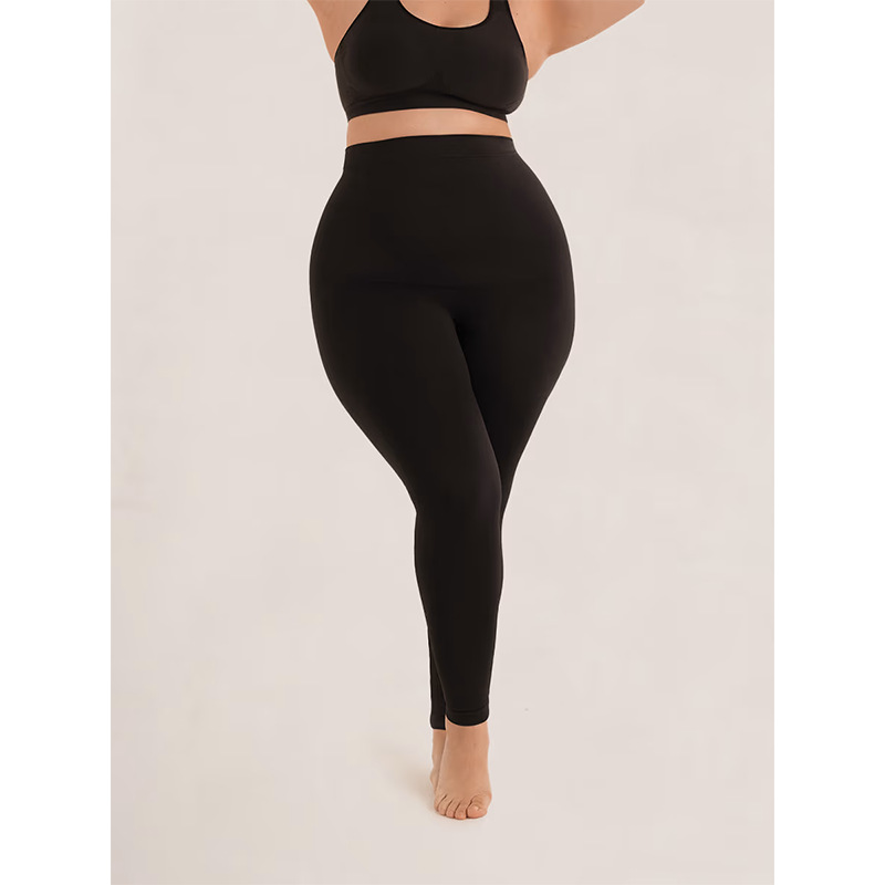 Cross-Border Foreign Trade Women's High-Waisted Silicone Non-Slip Dotted Body-Shaping Pants European and American Tight-Fitting Belly-Control Nine-Point Pants Leggings
