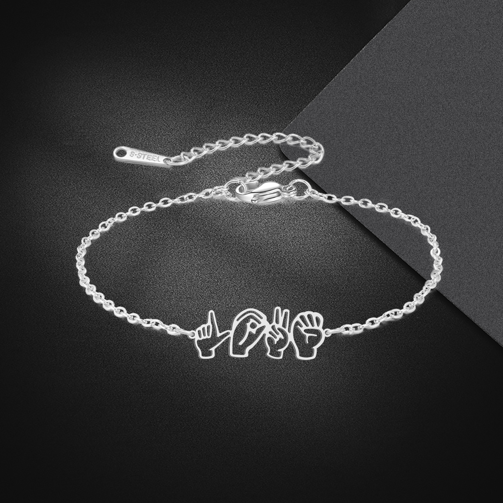 304 Stainless Steel Pendant Material Simple Style Solid Color 304 Stainless Steel Plating Men's Bracelets Men's Chain Bracelets