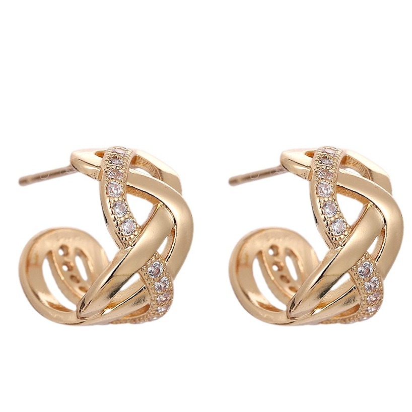 Flotador flotante repelente de mosquitos aretes de placa de incienso hembra viento frío Cruz metal en forma de C anillo de oreja clip de oreja sin temperamento perforado