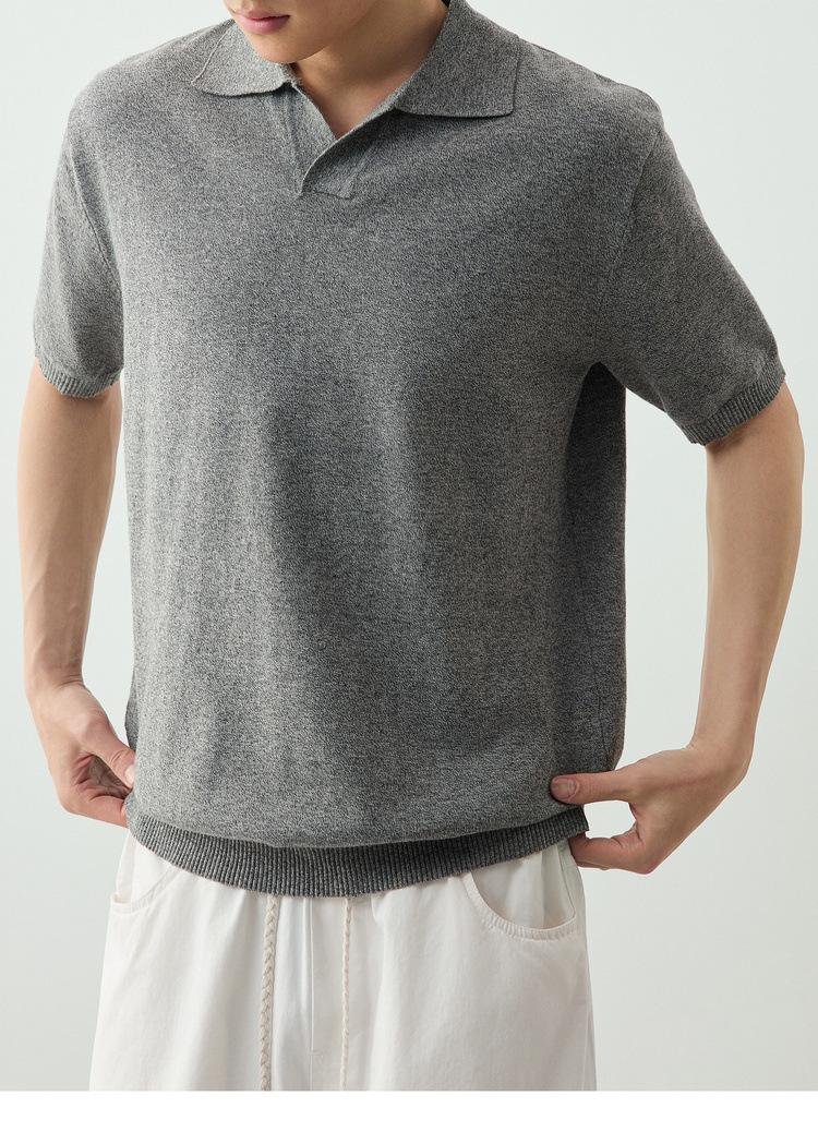 Áo polo nam cổ bẻ tay ngắn kiểu hải âu, chất liệu cotton thoáng mát — đen chi tiết 23