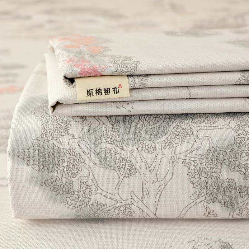 Sábana de tela gruesa vieja de algodón puro pieza individual 100 algodón engrosamiento lino dormitorio pieza individual traje de tres piezas Four Seasons Universal New