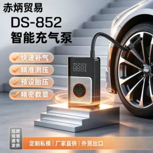 Cross-border Amazon wireless car air pump for home and car use, smart portable dual-cylinder car tire inflator