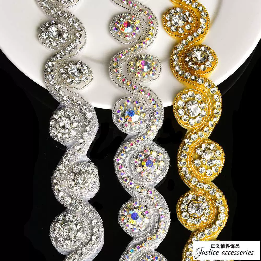 Кристальные стеклянные цветы/S-образные/восьмерки алмазный пояс для свадебного платья, пояс для свадебной одежды своими руками, аппликация с алмазными украшениями