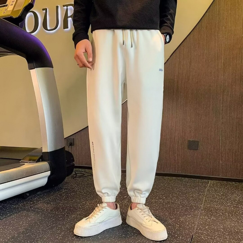 Cross-Border Drawstring Casual Pants for Men Trendy Brand Ins Versatile Cuffed Fashion Casual Pants Hong Kong Style Loose Sports Jogger Pants