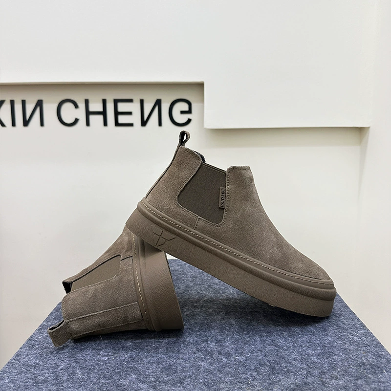Ботинки Мартенс с утеплённой флисовой подкладкой, на платформе, повседневная кожаная обувь для города