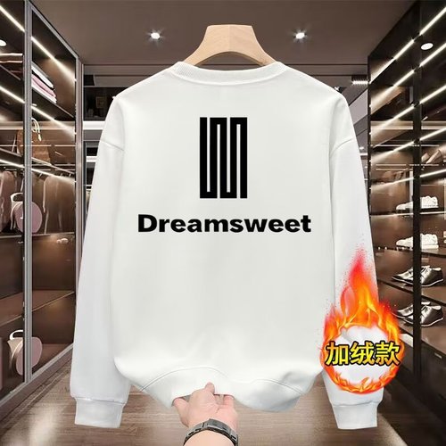 High-end American-style heavy-duty black round neck long sleeve T-shirt for men, autumn trendy brand light luxury versatile hoodie for men