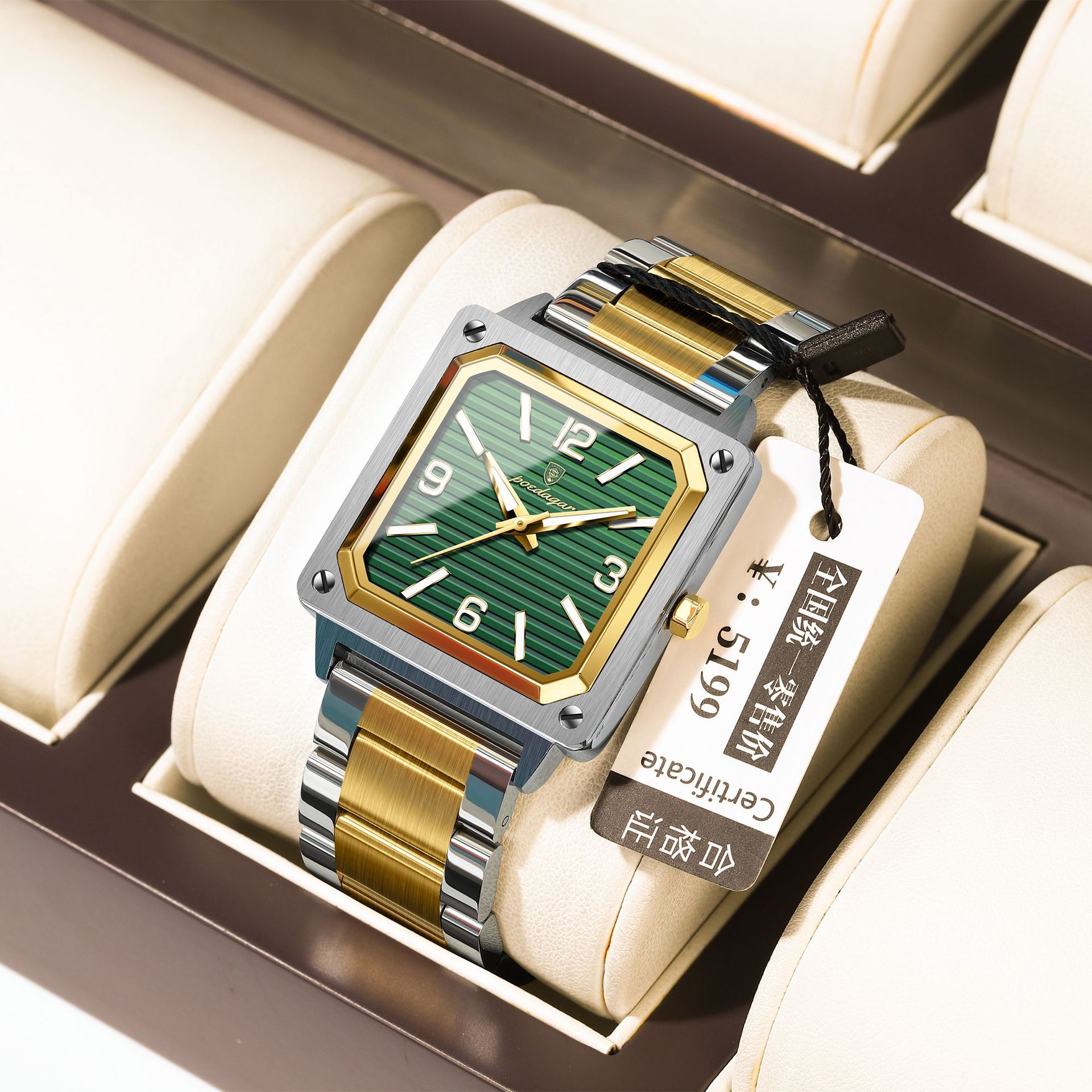 Marca suiza reloj luminoso impermeable para hombre nuevo reloj de cuarzo de moda en vivo comercio exterior estilo caliente de una pieza