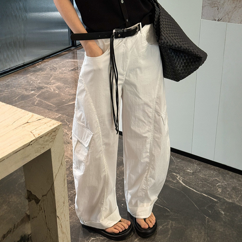 モップ作業服速乾ワイドレッグパンツレディースヨーロッパステーション2025夏新作ヨーロッパ婦人服スーツパンツカジュアルパンツトレンド|undefined