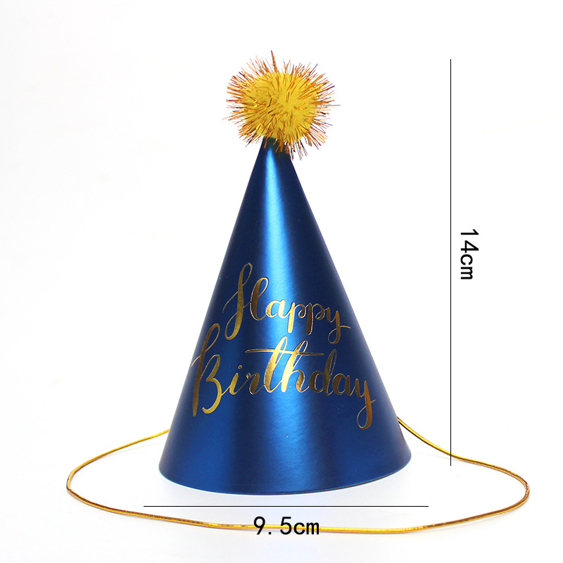 Sombreros de cumpleaños de embalaje independiente, sombreros de fiesta, sombreros de punta, sombreros de fiesta para bebés, sombreros de pastel