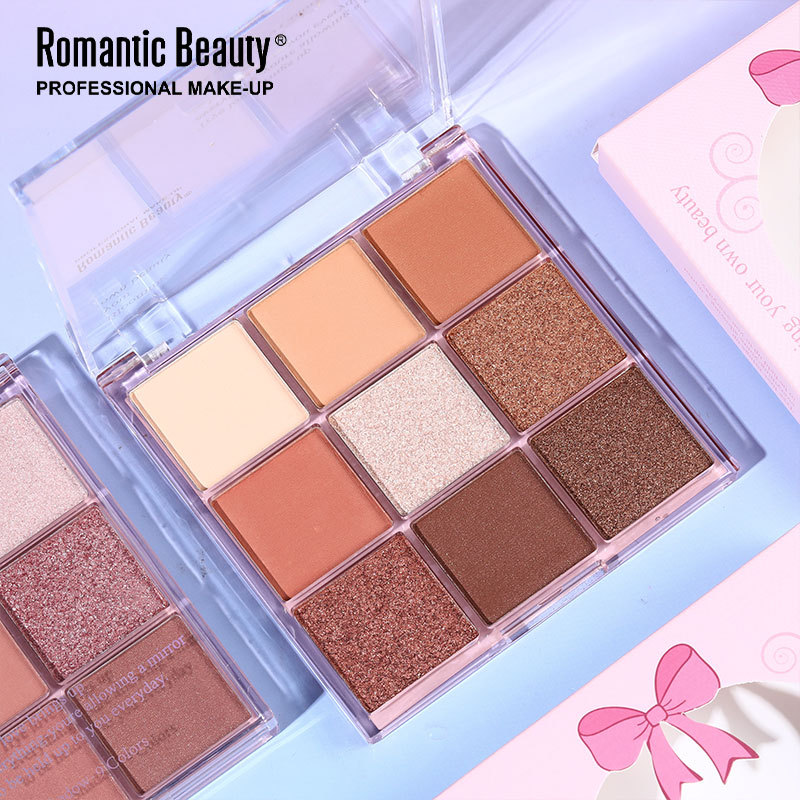 RMT transfronterizo nueve color eye shadow panel multicolor maquillaje matte gran maquillaje marrón maquillaje de belleza gran marrón maquillaje de ojos panel de mujer image 1