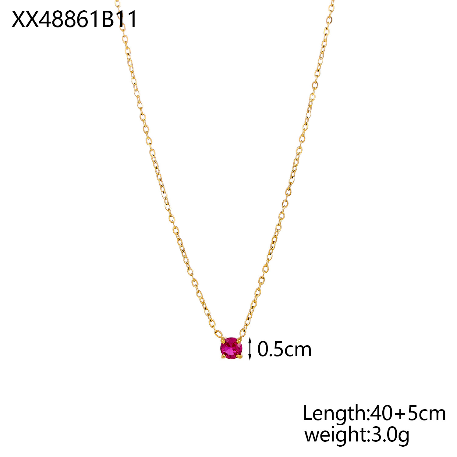6g Weight 304 Stainless Steel Pendant Material Birthstone Inlay Material Pendant Necklace Classification 304 Stainless Steel Chain Material cable chain Chain Type 1 Piece Quantity Daily Occasion 304 Stainless Steel Material Geometric Pattern All Seasons Season Women's Gender Basic, Simple Style Style Wholesale Jewelry Basic Simple Style Geometric 304 Stainless Steel Birthstone Pendant Necklace Cable Chain 9