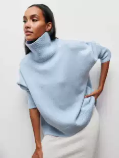 Demi-season Oversize Sweater, European City Style, Turtleneck, Multi-color Options