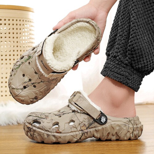 Cotton slippers men's winter new style thick sole and velvet warm cotton shoes EVA poop feeling cotton shoes