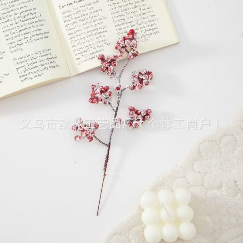 Ramas de Frutos Rojos Artificiales Plástico y PU para Bodas y Decoración del Hogar image 48