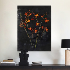 《雄黃蘭》侘寂風沙發背景牆壁畫中古客廳裝飾畫小眾餐廳玄關掛畫