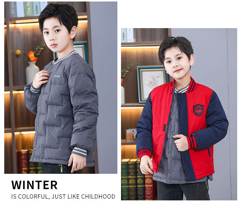 CUHK boys and girls down liner autumn and winter student school uniform partner artifact foreign style children's down inner wear thin style