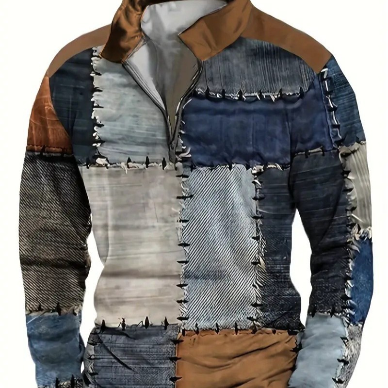 Camisa POLO de manga larga clásica de todo fósforo para hombre otoño nuevo suéter cálido con cremallera MB14