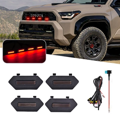 Modified Daytime Running Lights — Gündüz işıqları - one-to-four-black-shell-red-light-with-insurance-line
