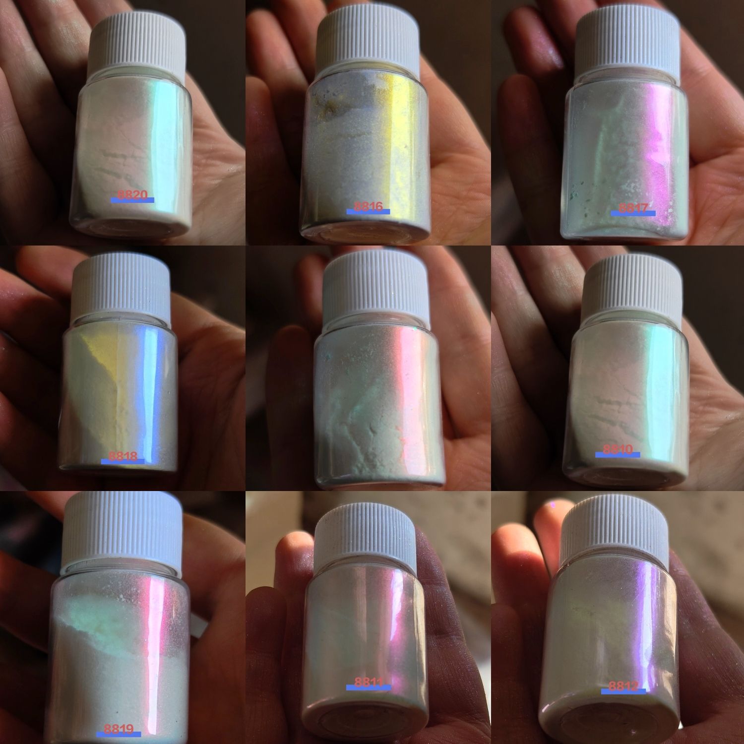 跨境批发400目高彩度超强干涉幻彩极光偏光珠光粉10g