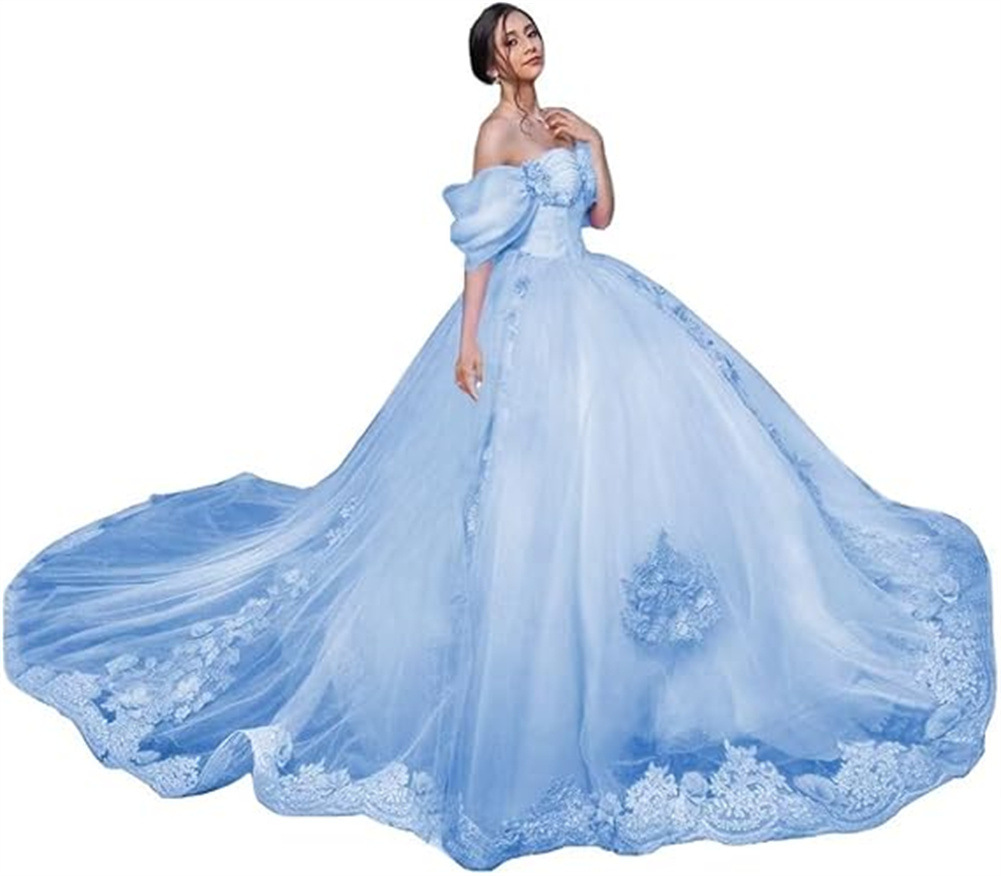 Aliexpress Amazon encaje calcomanía hombro abierto vestido de adulto vestido de baile vestido vestido de princesa vestido de mujer