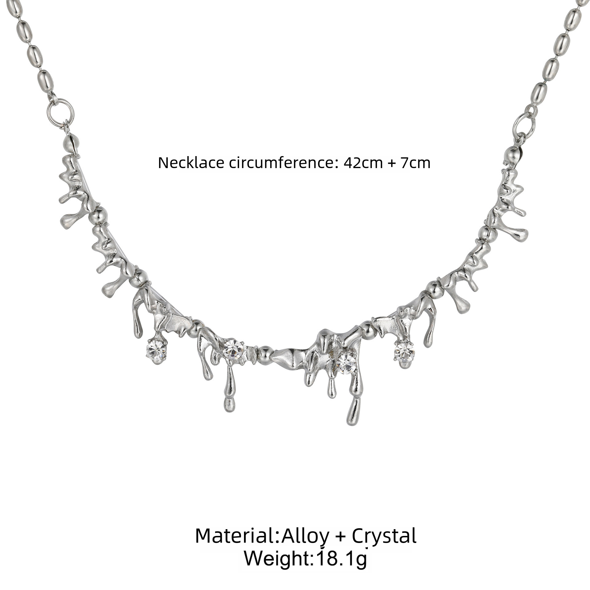 metal water drop lava series clavicle chain ins niche design hip hop personality high-grade necklace_voghion.com