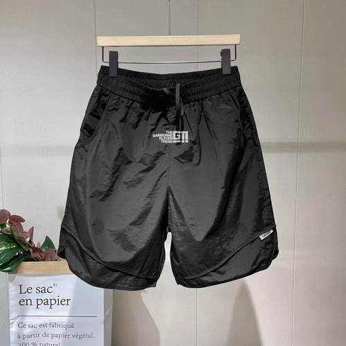2025 Men's Summer Thin Ice Silk Beach Shorts Youth Quick-Dry Breathable Outer Wearing Loose Casual Sport Pants