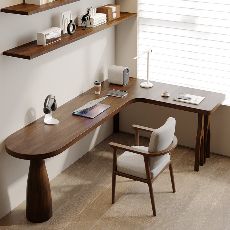 Light Luxury Home-Use Living Room Workstation, Bedroom Reading and Study Desk, Study Room All-Solid Wood Minimalist Corner Desk and Chair Set Light Luxury Home-Use Living Room Workstation, Bedroom Reading and Study Desk, Study Room All-Solid Wood Minimalist Corner Desk and Chair Set