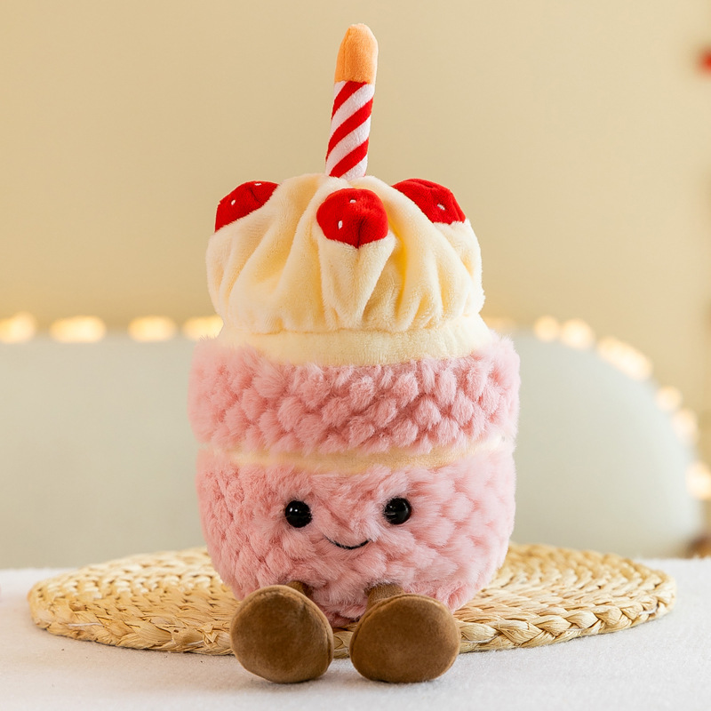 Nuevo pastel de cumpleaños de 8 pulgadas de peluche muñeca de juguete muñeca de La Flor pastel divertido marioneta lindo regalo divertido