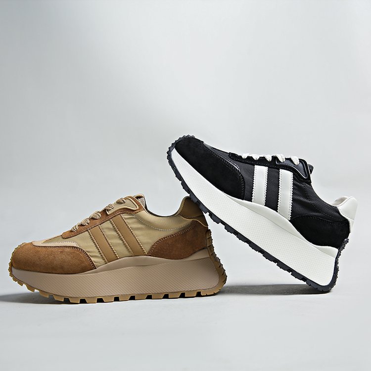 Forrest Gump Shoes Women's New Thick Sole Shoes Popular Women's Leather Heightening Retro Maillard Sports Women's Shoes_voghion.com