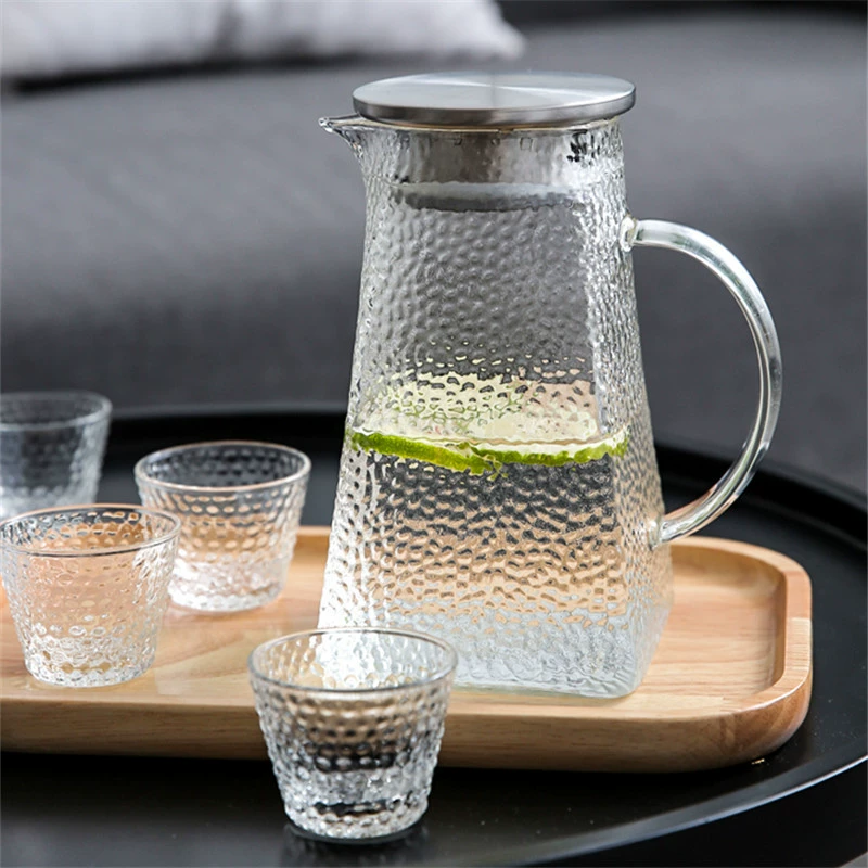 Glass capacious teapot, square tea, increased thickness