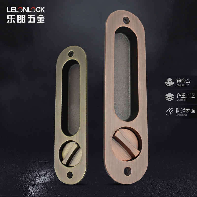 Cerradura de gancho de puerta deslizante invisible de aleación de zinc cerradura de puerta deslizante balcón incrustada cerradura de puerta deslizante de tracción oculta cerradura de puerta deslizante cocina interior cerradura de puerta deslizante BK