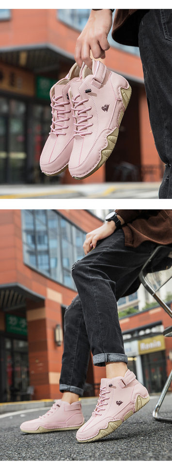 Bốt Martin nam cổ cao dáng bạch tuộc, da PU, đế cao su, gót bằng — C7001 màu kaki, C7001 màu xám, C7001 màu đen, F7001 màu hồng chi tiết 13