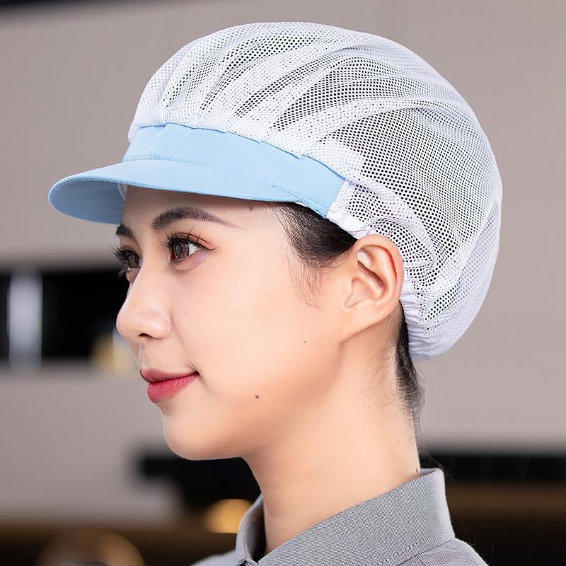Taller de fábrica de alimentos transfronterizos sombrero de trabajo fábrica de catering comedor cocina sombrero de cocinero a prueba de polvo a prueba de aceite malla de ventilación
