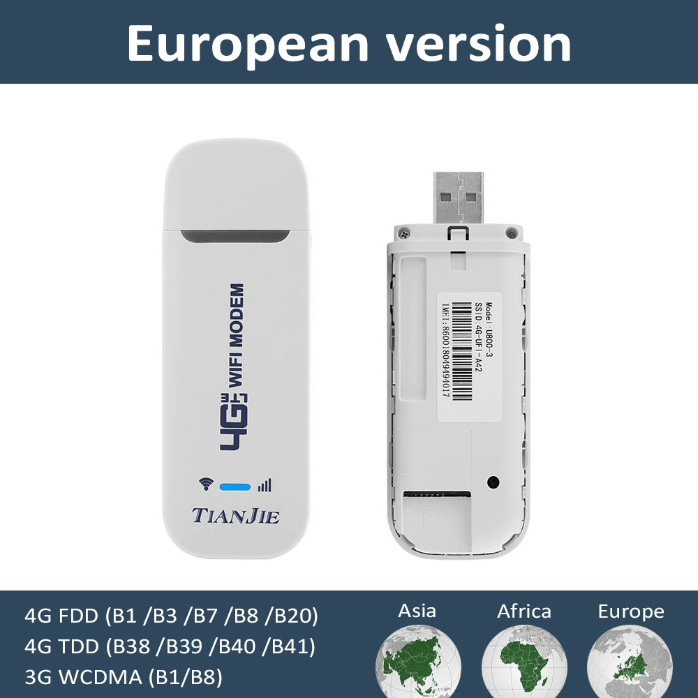 4G модем TIANJIE U800 USB, 150 Мбит/с портативная Wi‑Fi точка доступа, поддержка 10 устройств