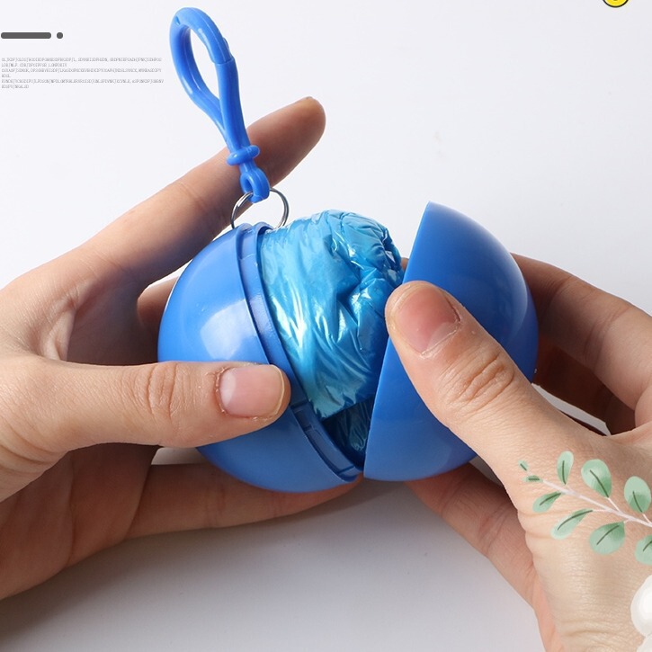 L Backpack Hanging Ball Raincoat Disposable Travel Fashion Pendant Ball Raincoat Pe Material Lightweight Raincoat