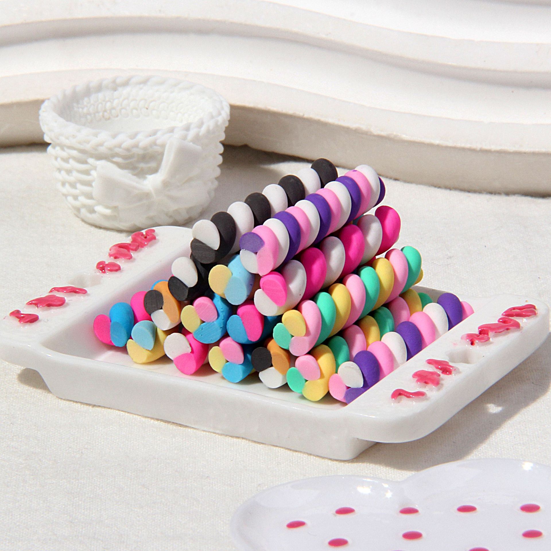 Colorido palo de cerámica suave tira de cerámica Arco Iris DIY crema teléfono móvil Shell material MATERIAL DE ARCILLA hecha a mano