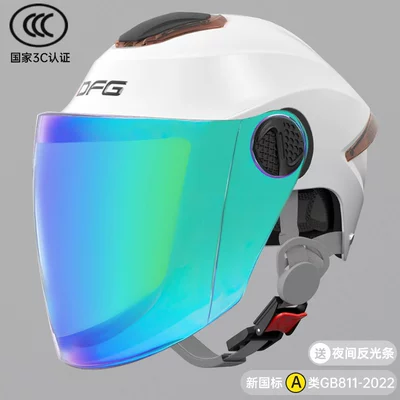Motosiklet dəbilqələri – Dfg3C Certified Battery Electric Vehicle - one-size-fits-all-3c-high-quality-white-uv-sun-protection-color-glasses
