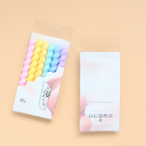 New Romantic Heart Spin Macaron Color Threaded Candles Birthday Cake Candles Party Candles Decorations Fresh and Natural