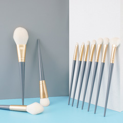 Lanqiao 10-piece makeup brush set mini foundation brush lip brush makeup set brush storage portable beauty tools wholesale