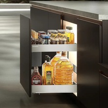 悍高希勒6.0mini拉篮不锈钢方钢厨房橱柜双层缓冲调味篮碗碟篮