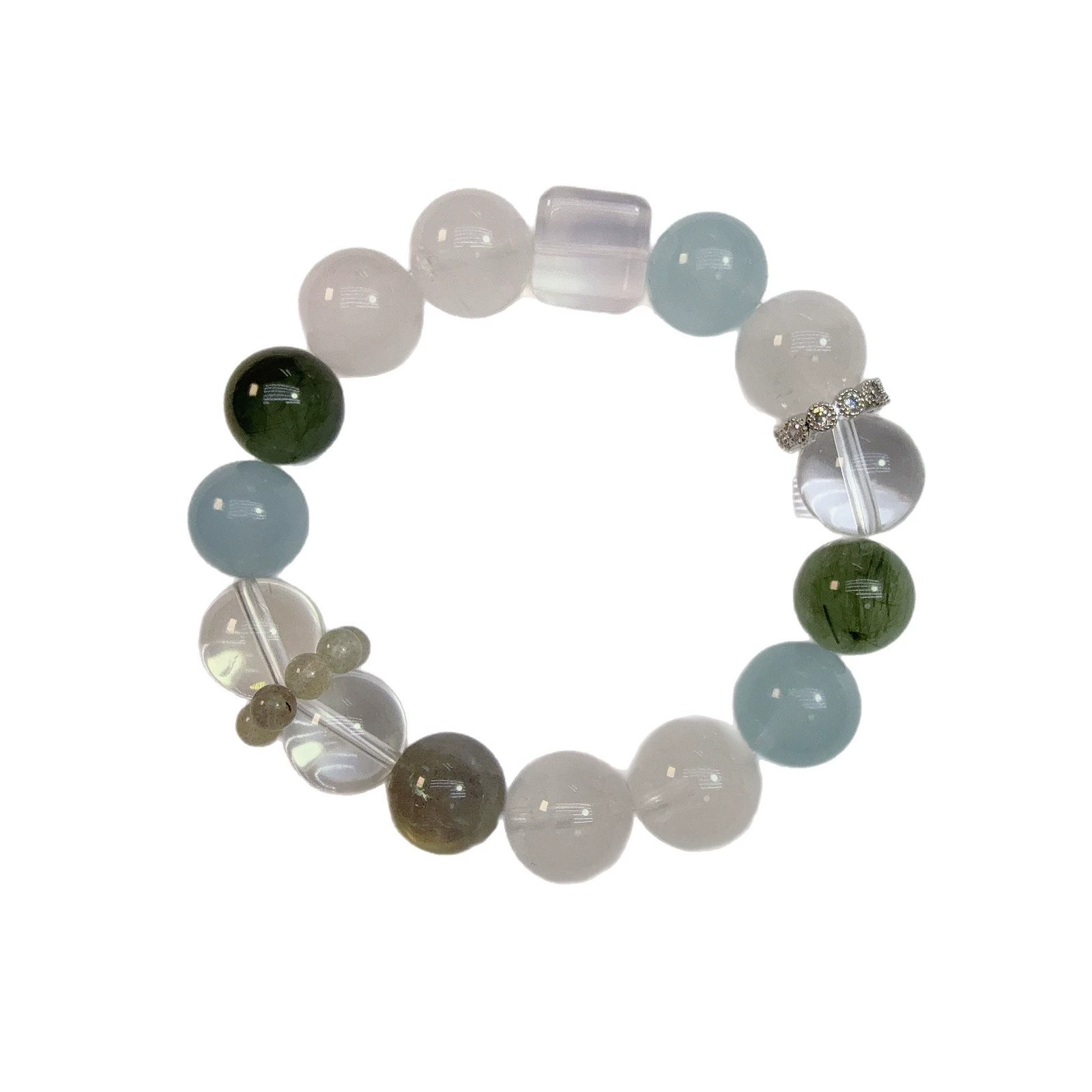 White ghost sapphire white crystal, bracelet