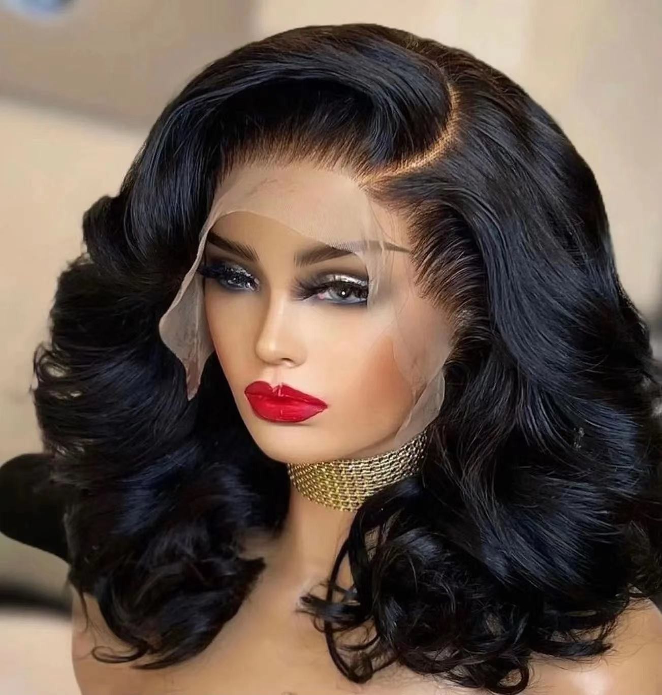 Antes de la peluca de encaje body corto rizado body humenhairlacefront wigs spot