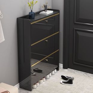 Shoe Cabinet Entrance Hall Modern Simple Fashion Door Tipping Bucket Screen Shoe Cabinet Super Bright Light Foyer Cabinet