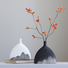 。新中式创意陶瓷花瓶摆件客厅玄关博古架软装饰品书房茶室禅意摆