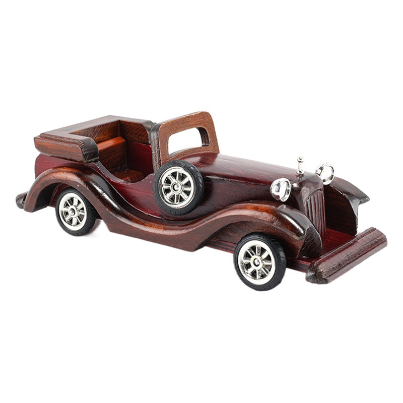 12-pulgadas retro clásico coche decoración estilo europeo creativo hogar escritorio decoración modelo madera artesanía al por mayor