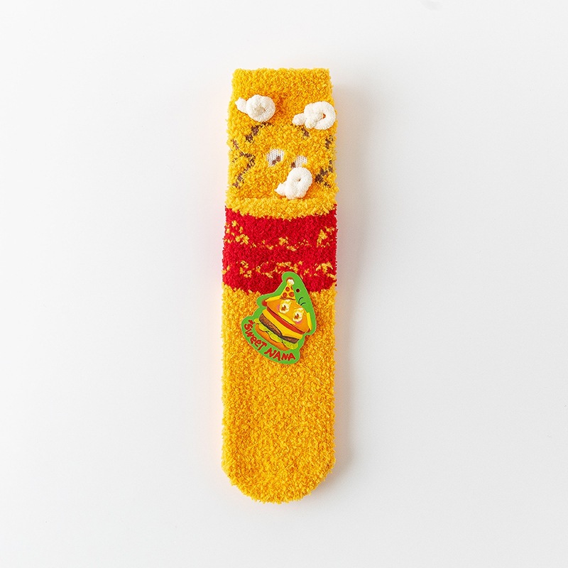 Calcetines de Piso de Terciopelo de Coral para Mujer Térmicos y Absorbentes de Sudor para Invierno y Hogar