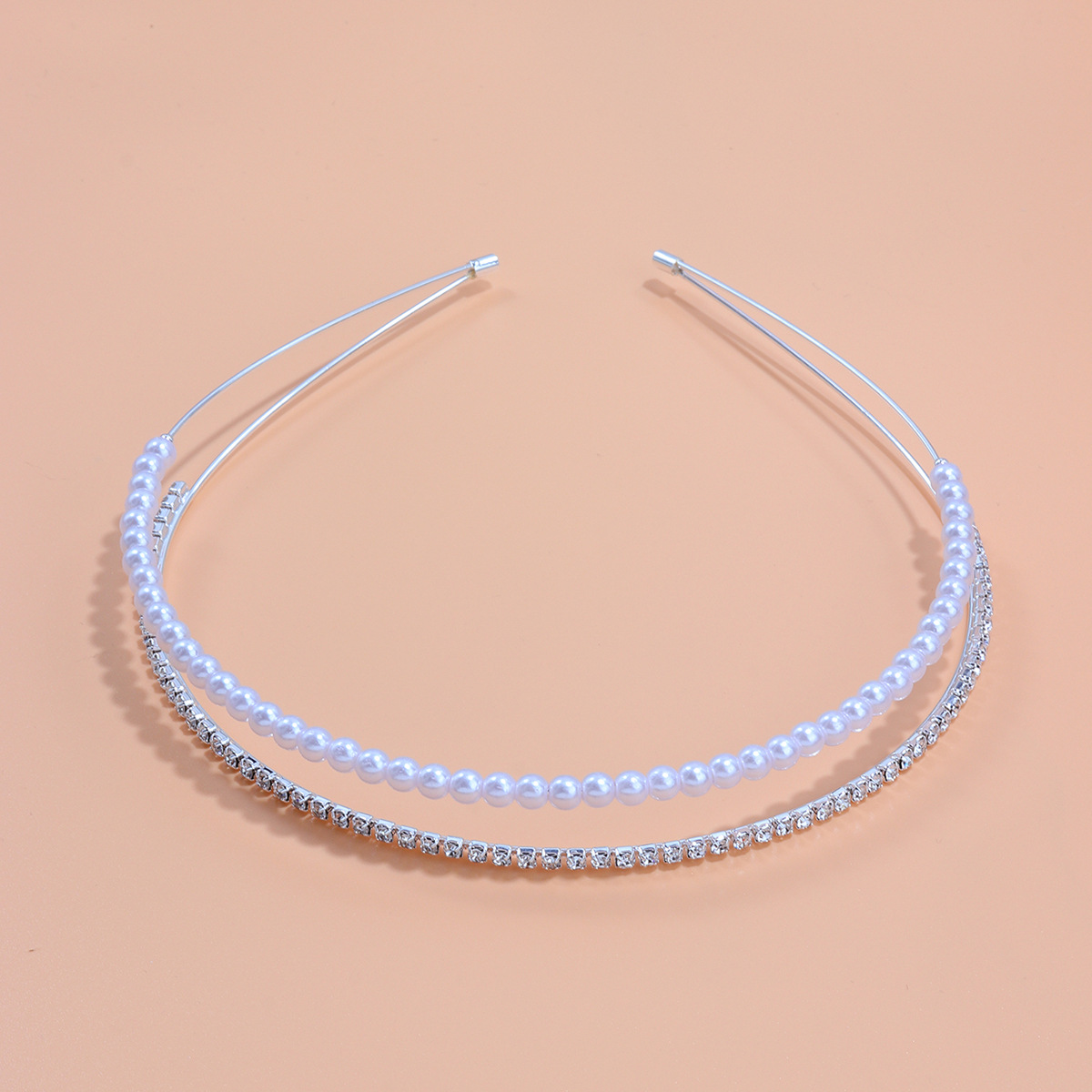 Nuevos productos de cabello para la dama super-Xian correa de cabello temperamento simple correa de cabello de diamante de doble perla dulce correa de cabello