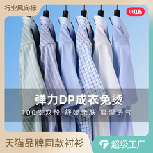 100支双股弹力DP成衣免烫衬衫男款短袖高端商务男装正装衬衣男士