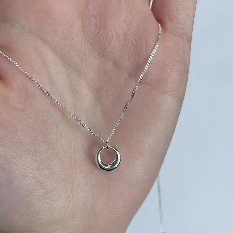 Kreis Anhänger Halskette Schmuck Kreis Charm Geometrische Halskette_voghion.com